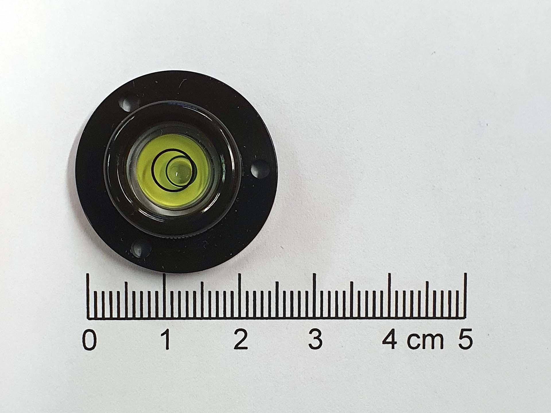 Libela DF 26, průměr 26mm, černé pouzdro s přírubou, žluto-zelená